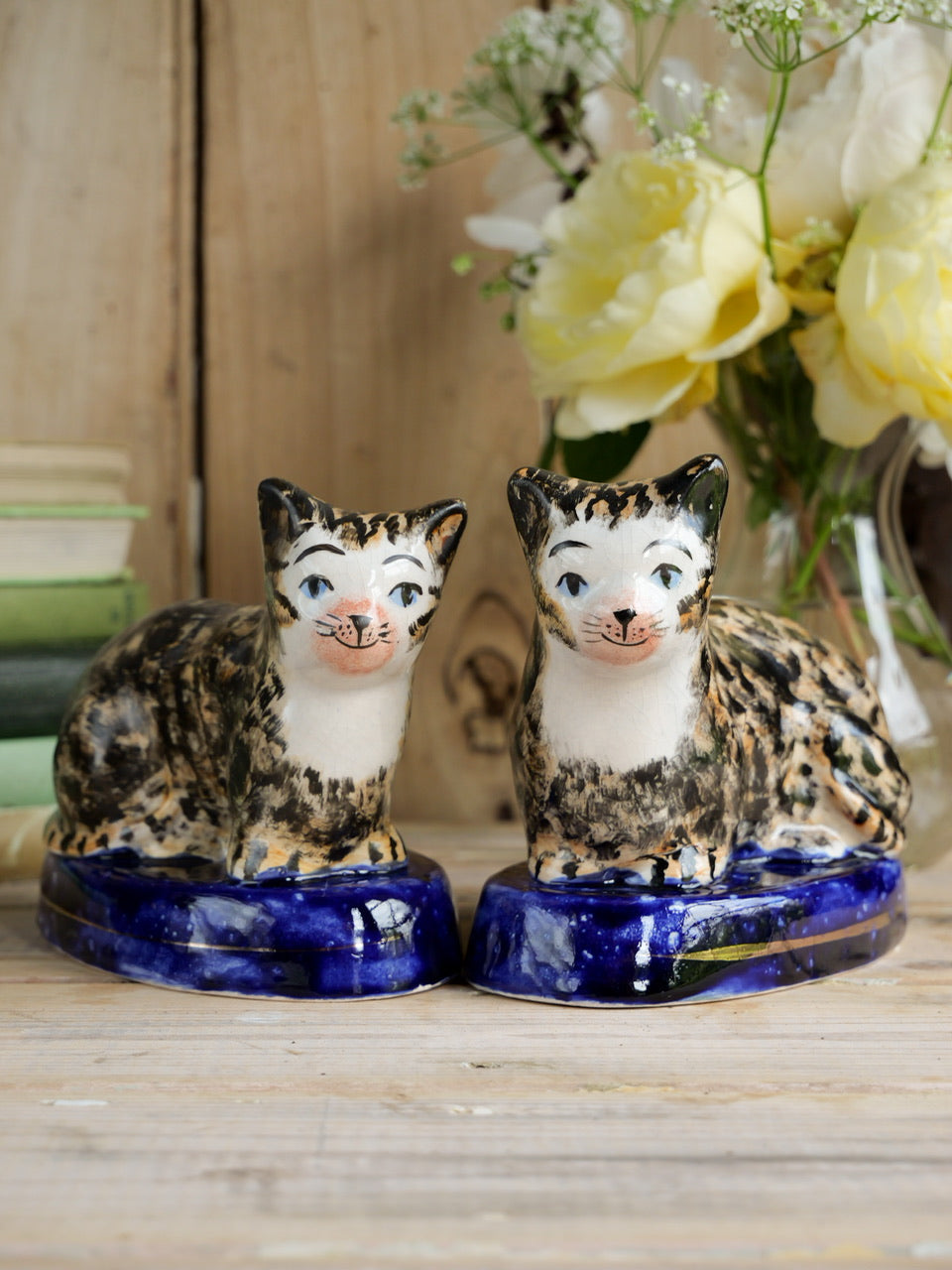 Pair of Antique Staffordshire Hand painted Cats