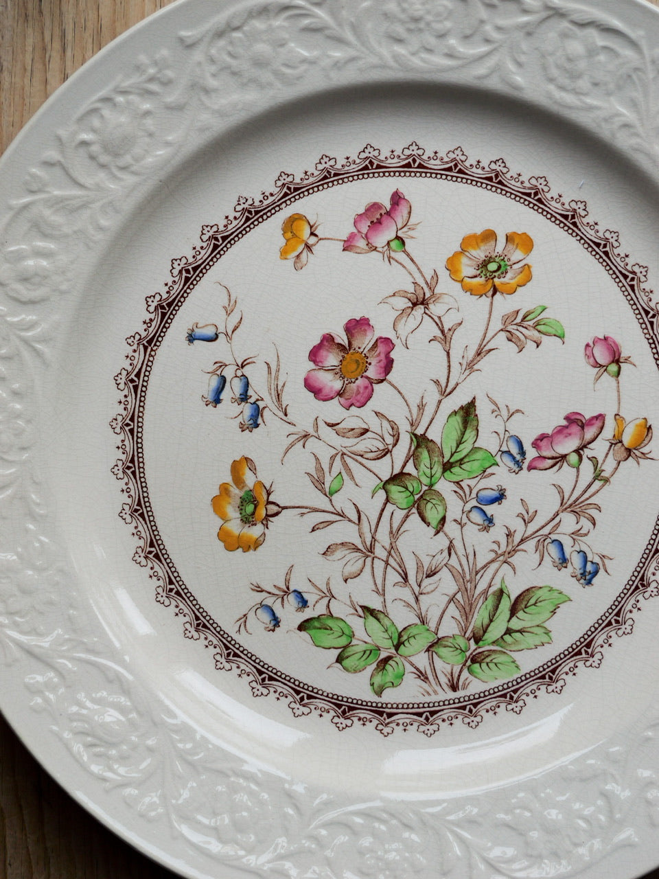 Antique ‘Wild Rose’ Large Serving Plate