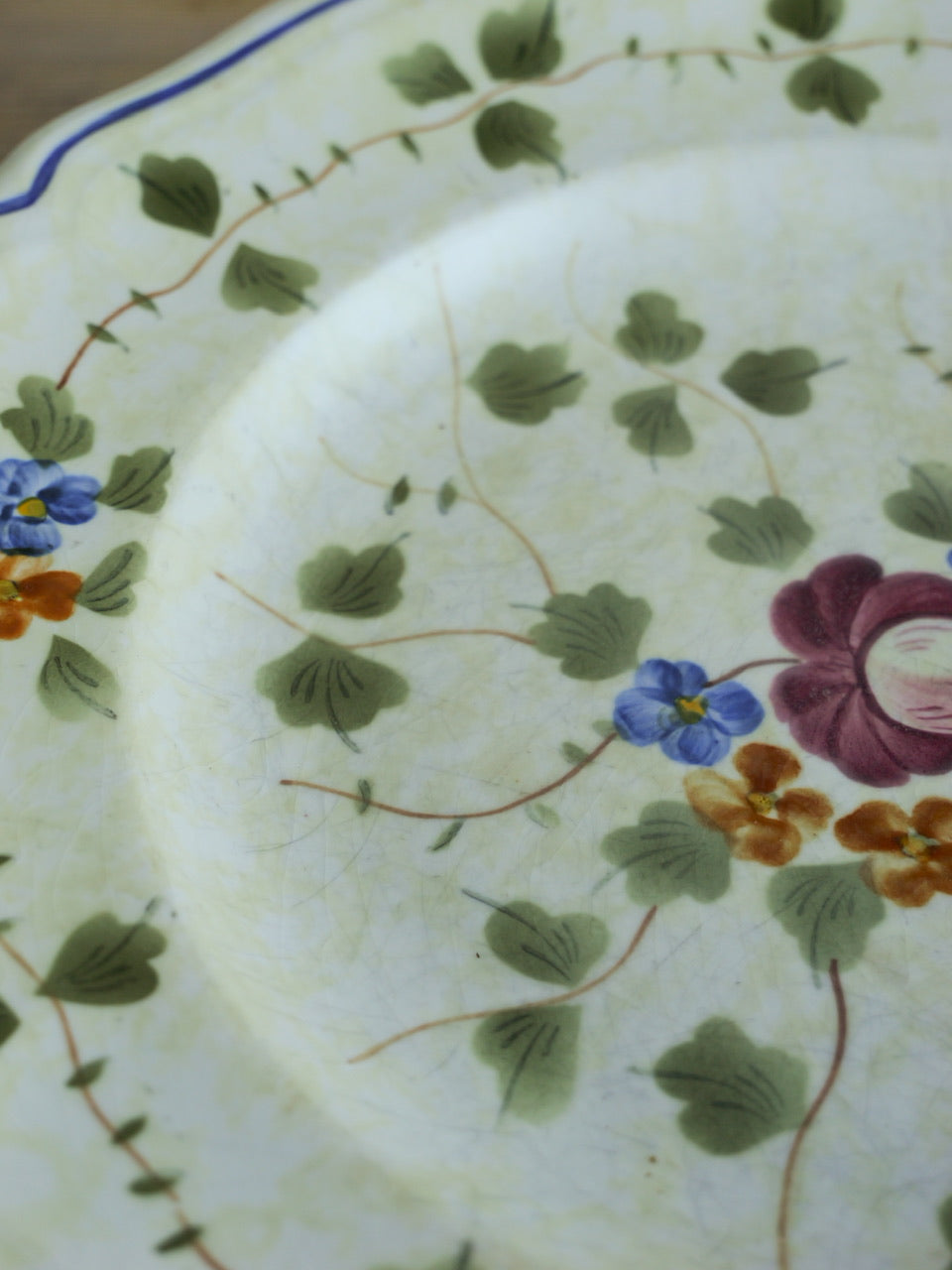 Vintage French Hand Painted Plate Set (4-piece)