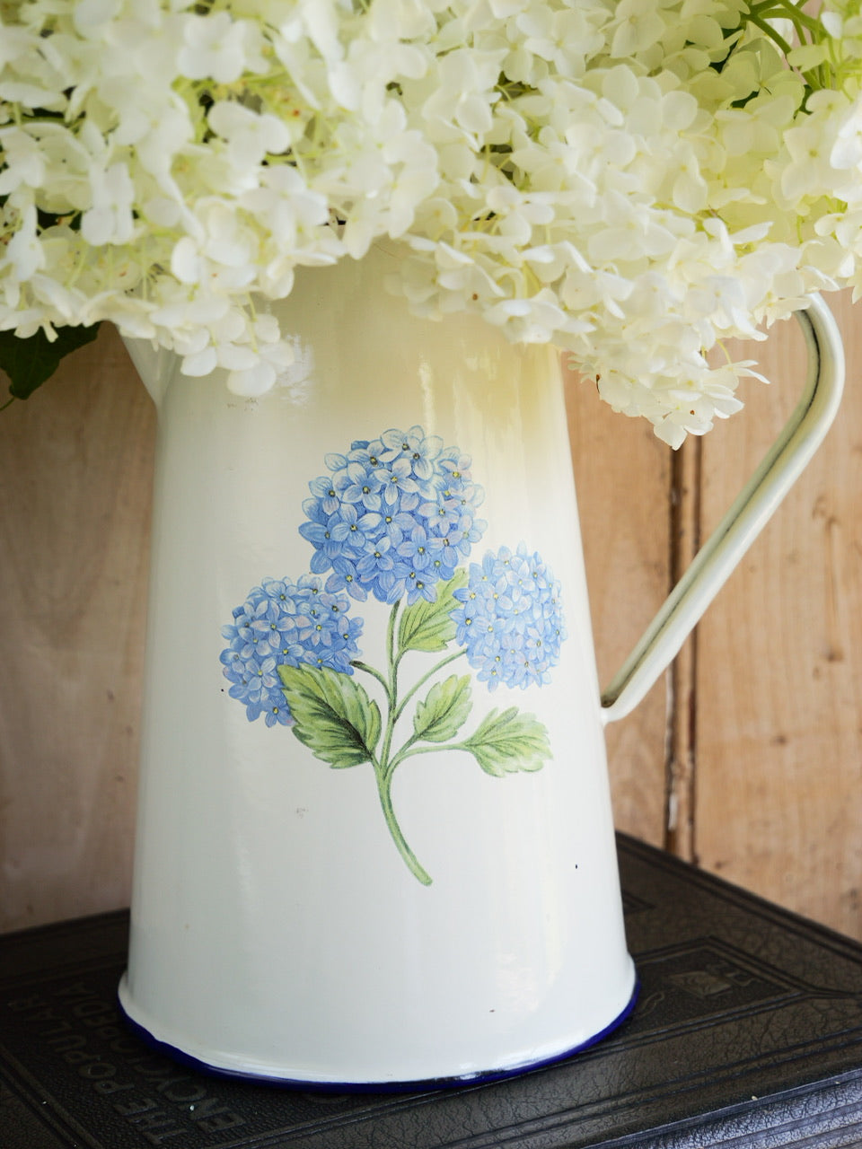 Vintage Enamel ‘Hydrangea’ Jug