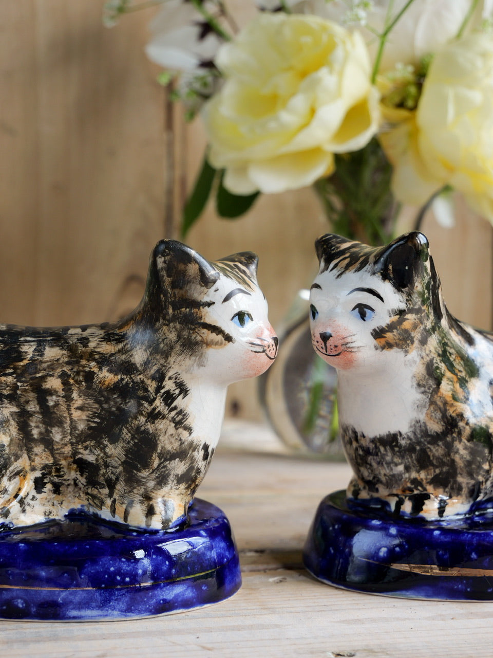 Pair of Antique Staffordshire Hand painted Cats