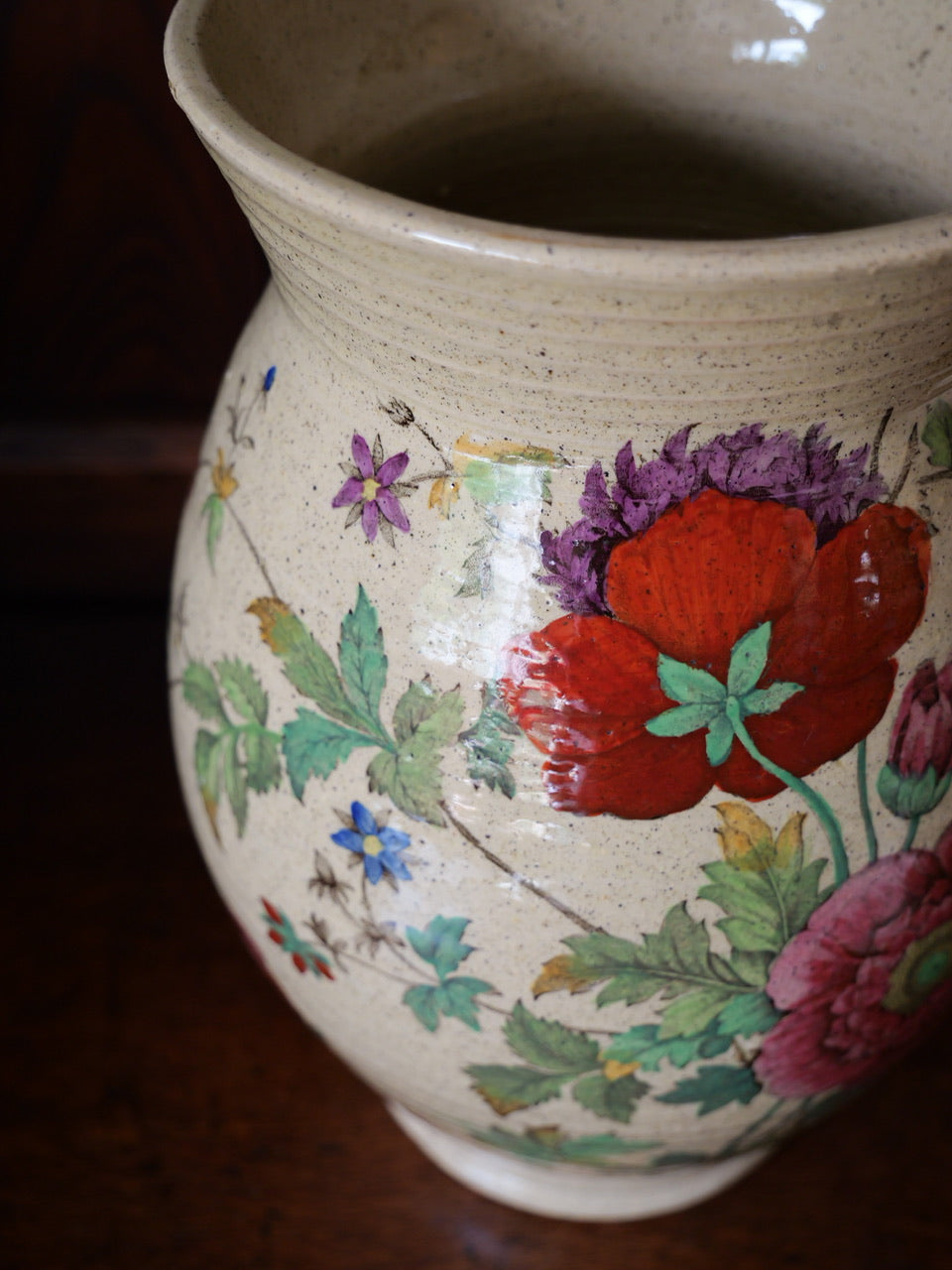 Antique Hand-painted Floral Vase