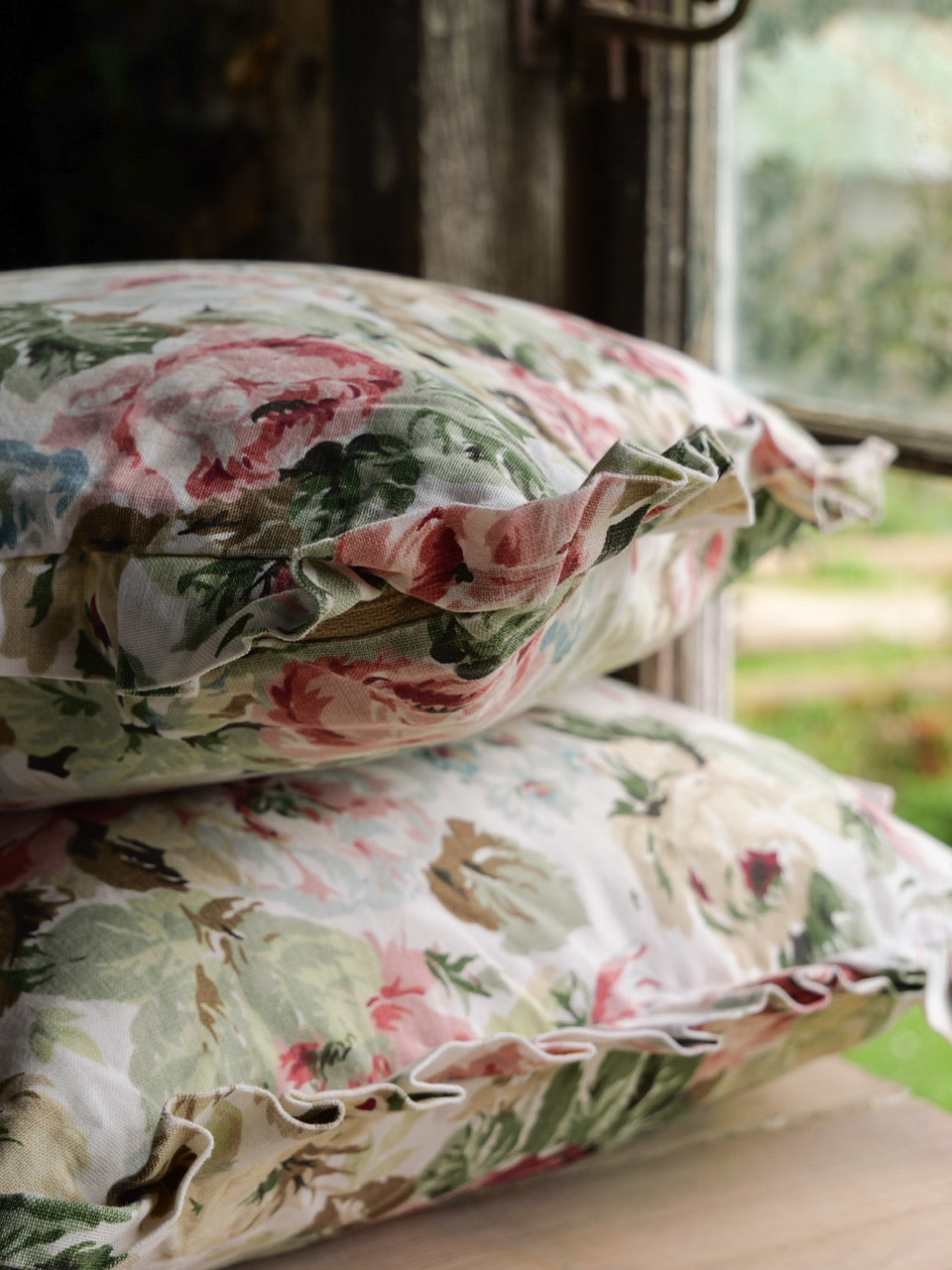 Pair of Vintage Floral Chintz Cushions