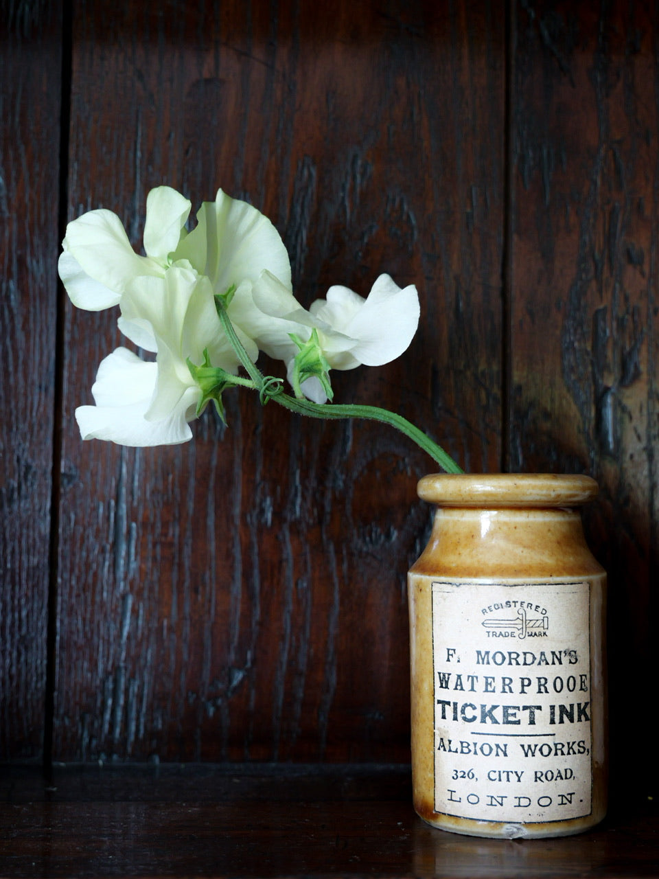 Victorian Stoneware Ticket Ink Pot