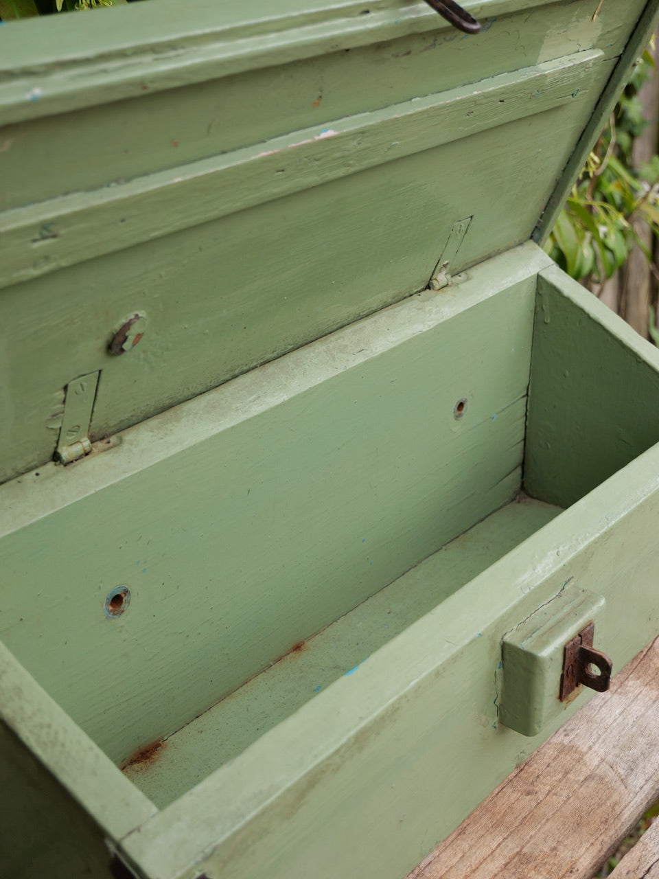 Vintage Wooden Painted Letterbox