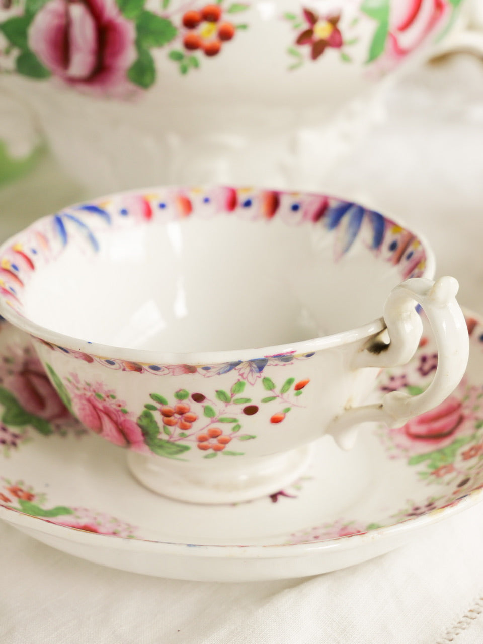 Georgian Hand-painted Floral Tea Set