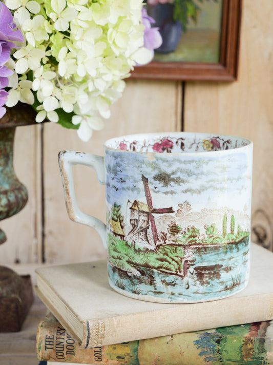 19th Century ‘Windmill’ Transferware Mug