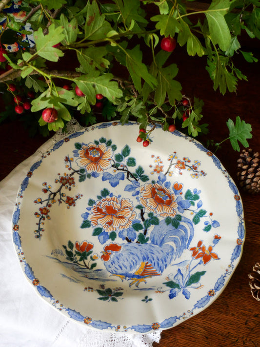 Vintage French Faience Cockerel Dish