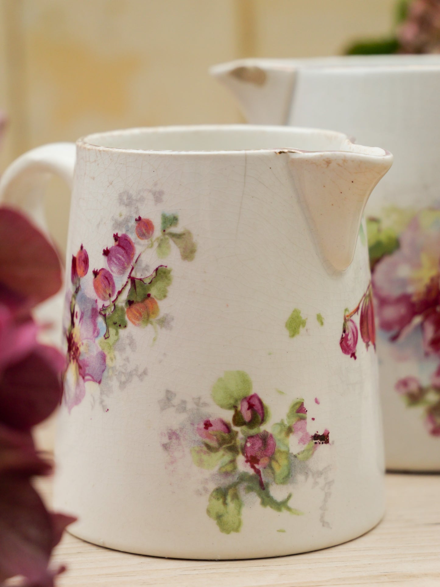 Vintage French Floral Jugs