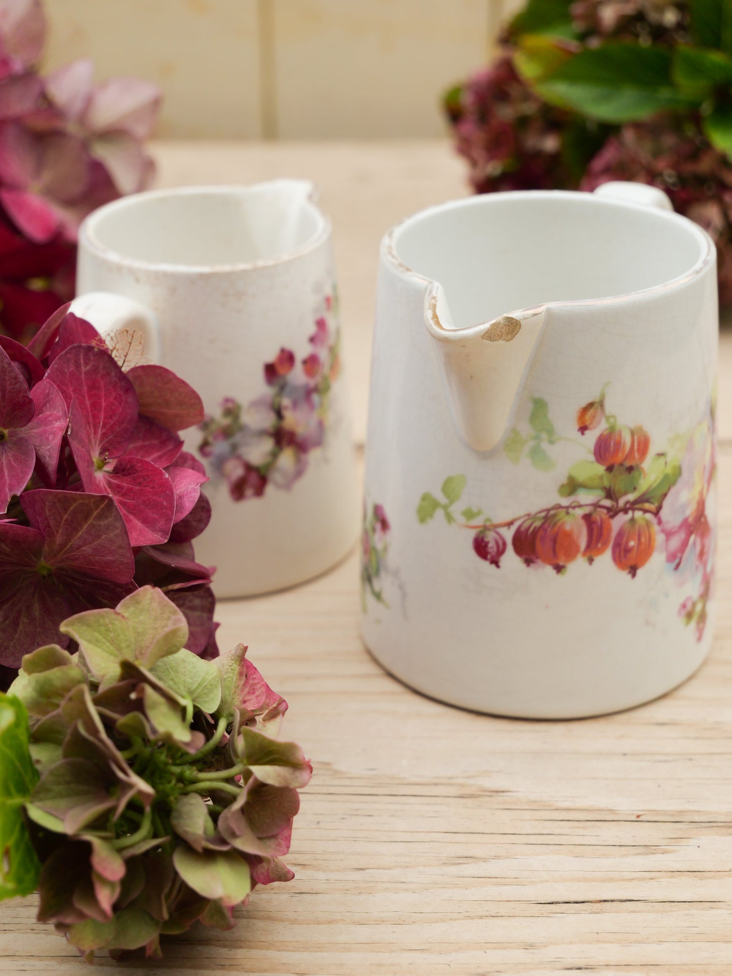 Vintage French Floral Jugs