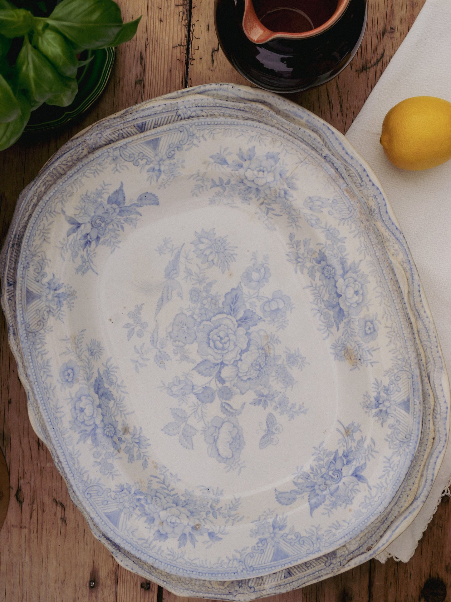 Antique Blue ‘Asiatic Pheasants’ Platters